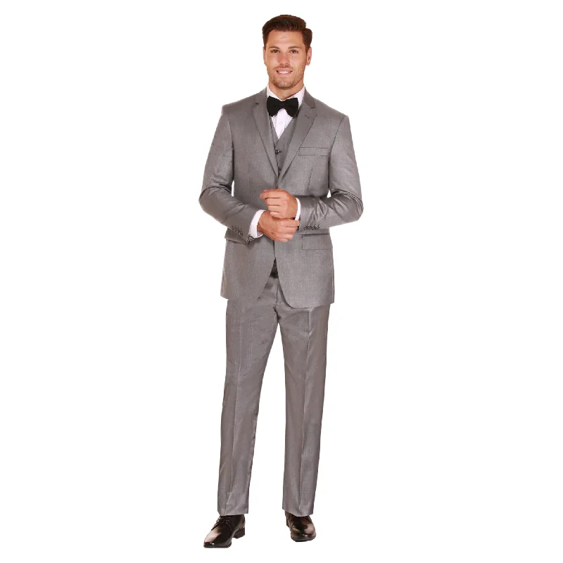 Cool Outerwear 3pc Stone Sharkskin Suit