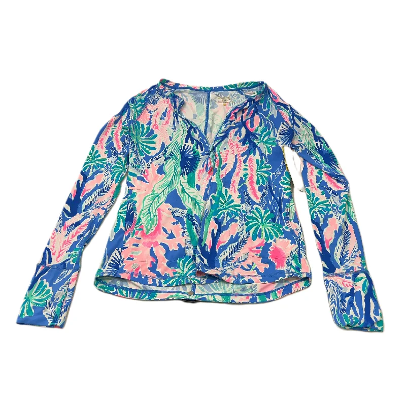 Sporty Sweatshirts Blue  Top Long Sleeve Designer By Lilly Pulitzer  Size: S