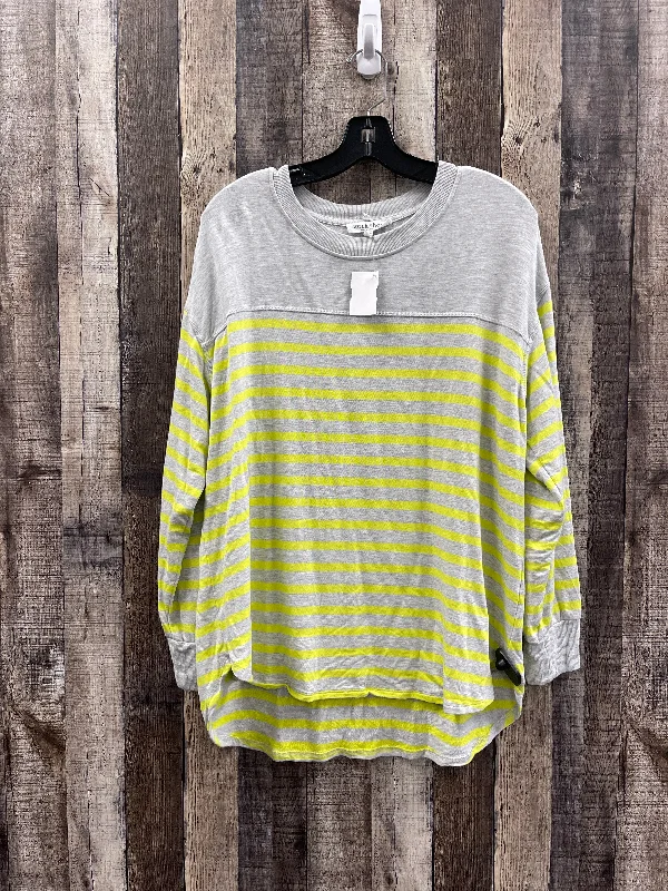 Relaxed Tops Top Long Sleeve By Workshop In Striped Pattern, Size: 1x