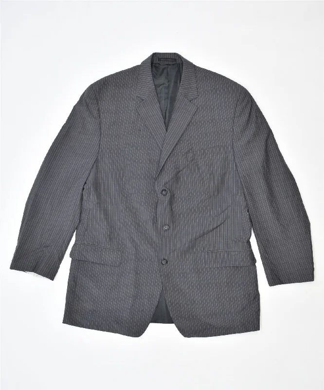 Smart Outfits MICHAEL KORS Mens 3 Button Blazer Jacket UK 40 Large Grey Striped Wool