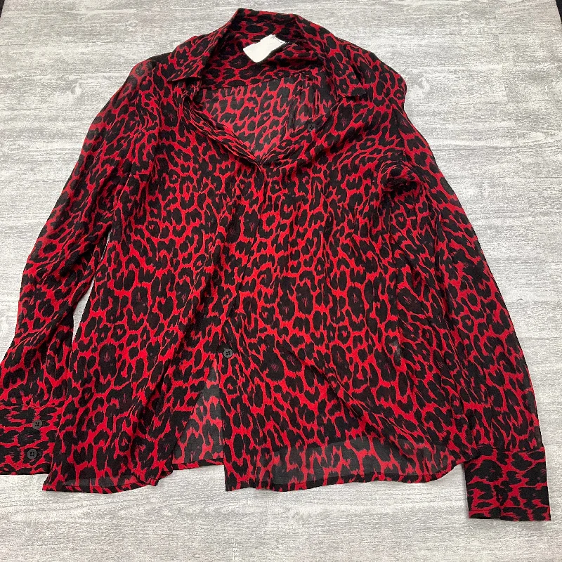 Casual Looks Top Long Sleeve By Cmc In Animal Print, Size: M