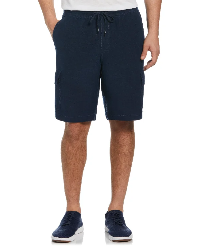 Smart Tops Linen Blend Pull-On Cargo Shorts