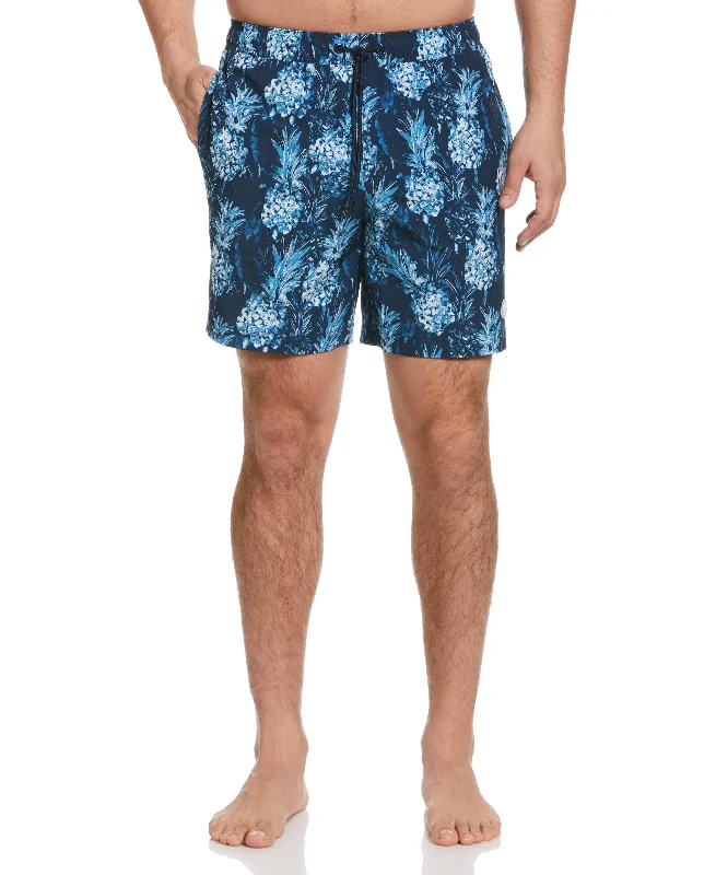 Urban Pants Pineapple Print 7" Swim Trunks