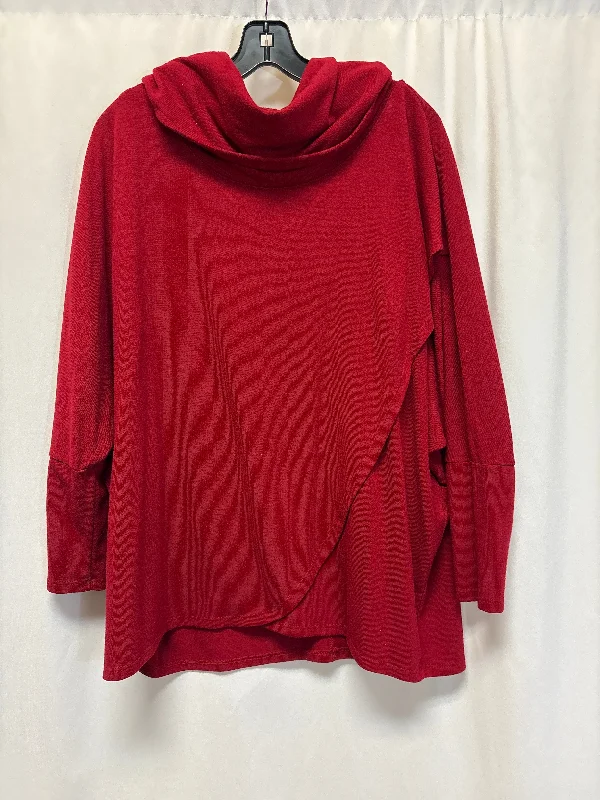 Cozy Pants Top Long Sleeve By Grace Elements In Red, Size: M