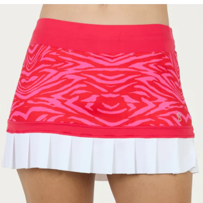 Stylish Casuals Sofibella Serendipity 12" Skort - Pink/ White Pleats