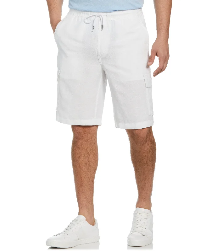 Practical Jeans Linen Blend Pull-On Cargo Shorts