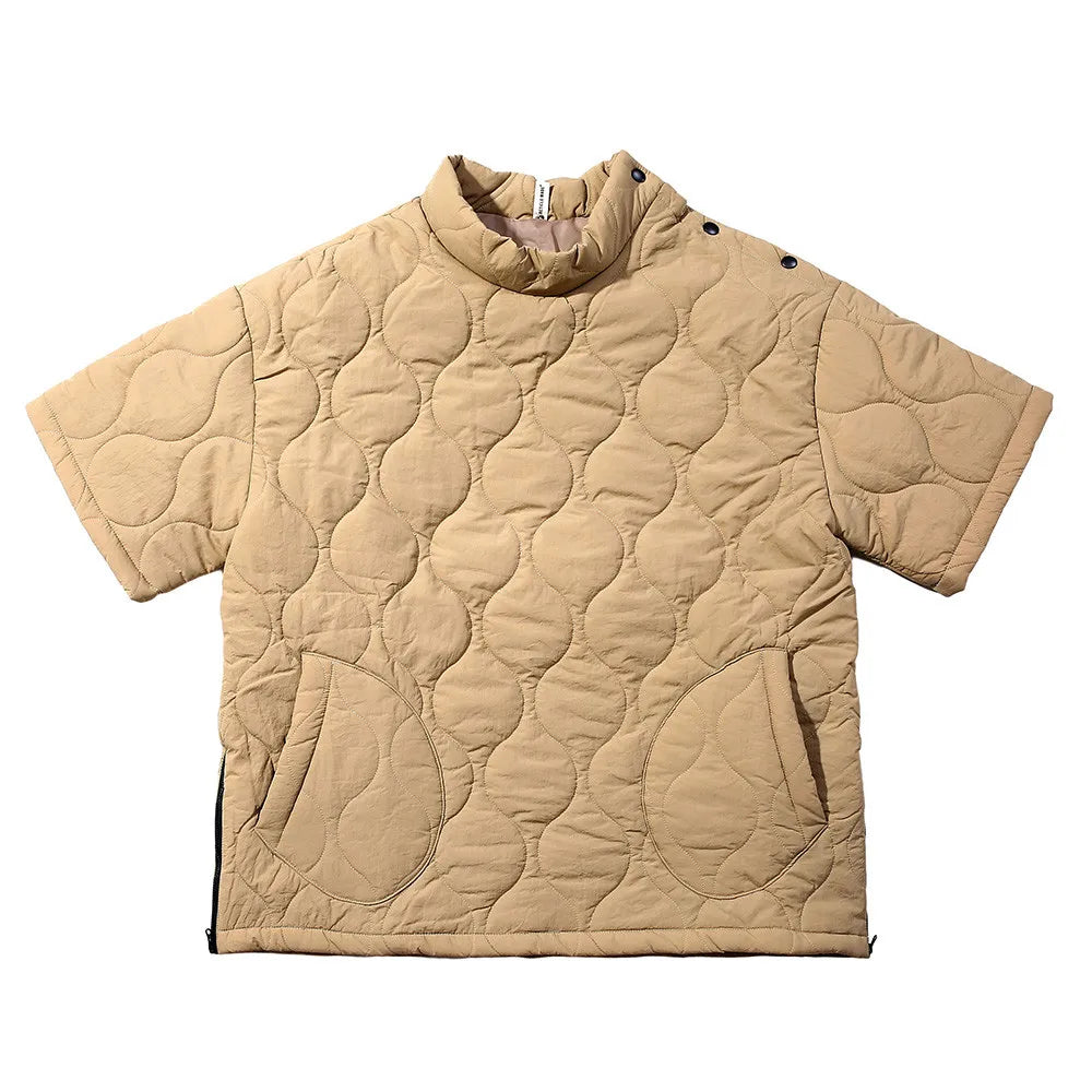 Modern Pants Short Sleeve Quilted Jacket - Split-hem Pullover - Casual Loose Outerwear