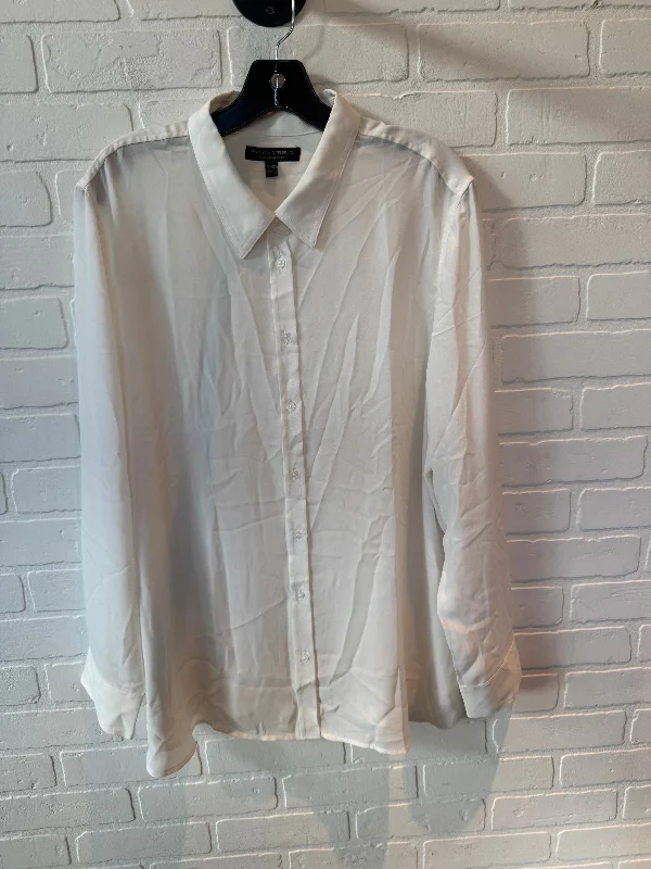 Comfy Shirts Top Long Sleeve By Banana Republic In Cream, Size: 1x