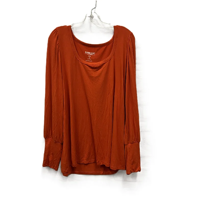 Comfortable Wardrobe Top Long Sleeve By Torrid In Orange, Size: 2x