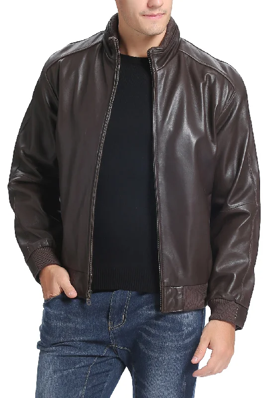 Cool Shorts BGSD Men City Lambskin Leather Bomber Jacket