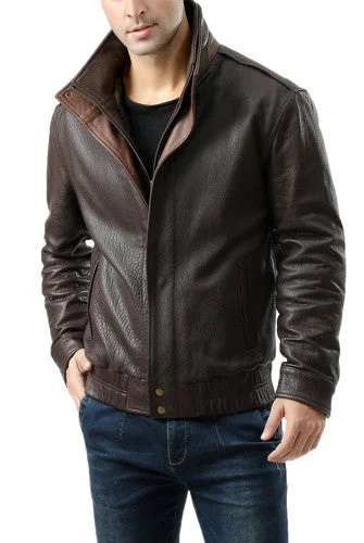 Street Styles BGSD Men Brandon New Zealand Lambskin Leather Bomber Jacket