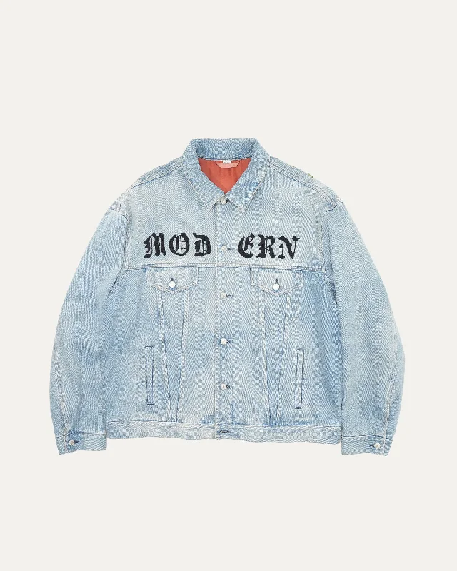 Sporty Looks Modern Denim Trucker Jacket