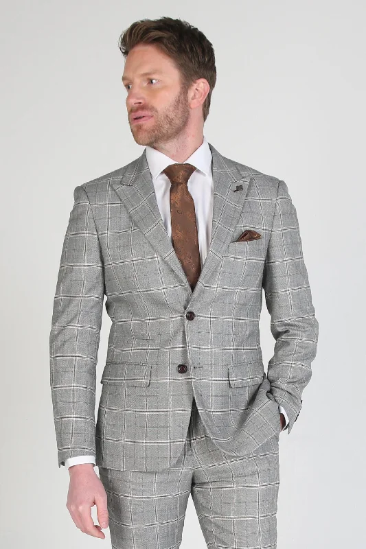 Trendy Hoodies Francis - Men's Grey Check Blazer