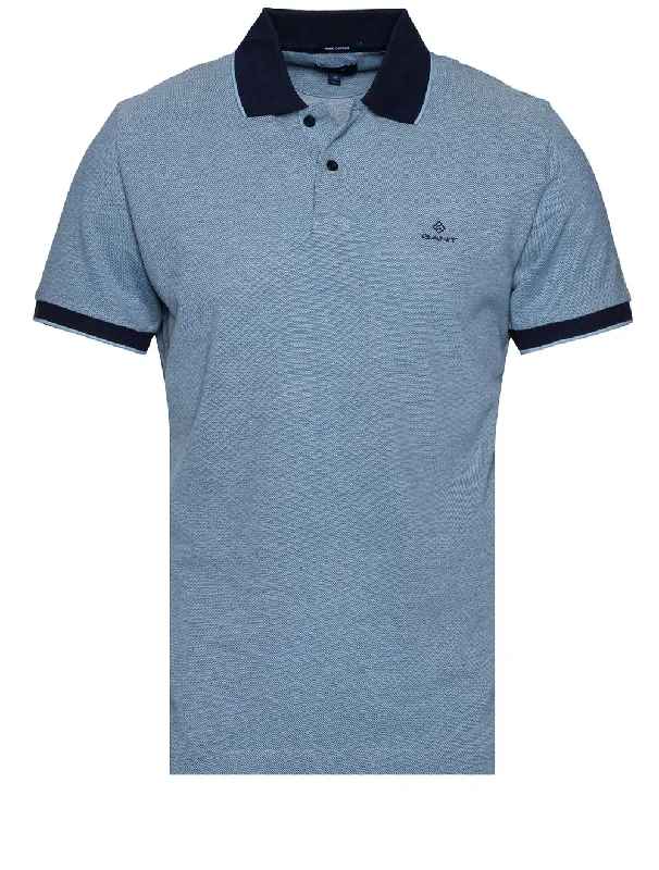 Fashion Shirts 4-colour Oxford Pique Ss Rugger Silver Lake Blue