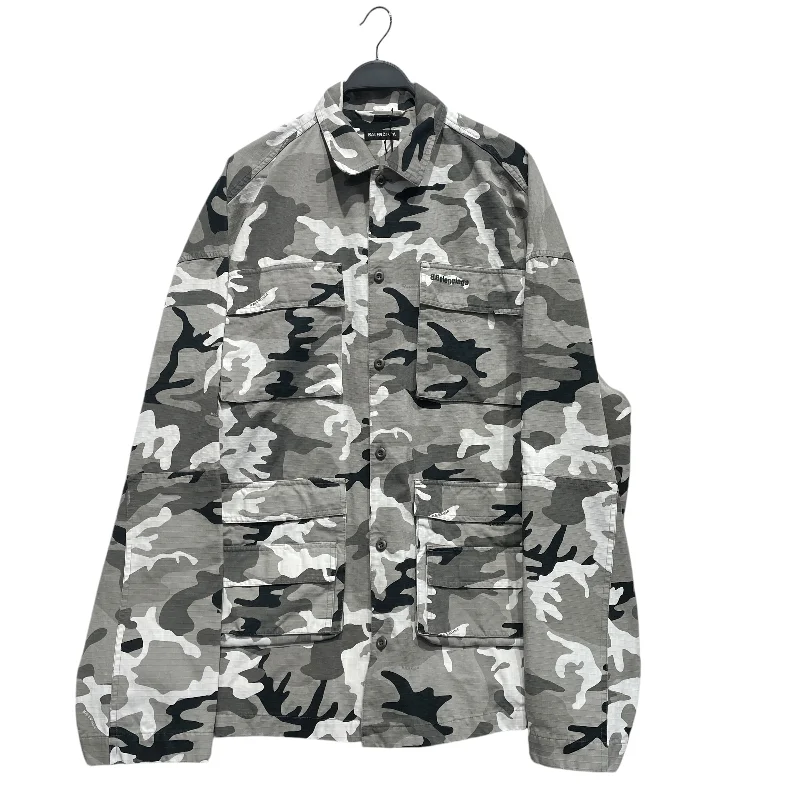 Smart Denim BALENCIAGA/Jacket/39/Cotton/GRY/Camouflage/RIPSTOP CAMO SHIRT