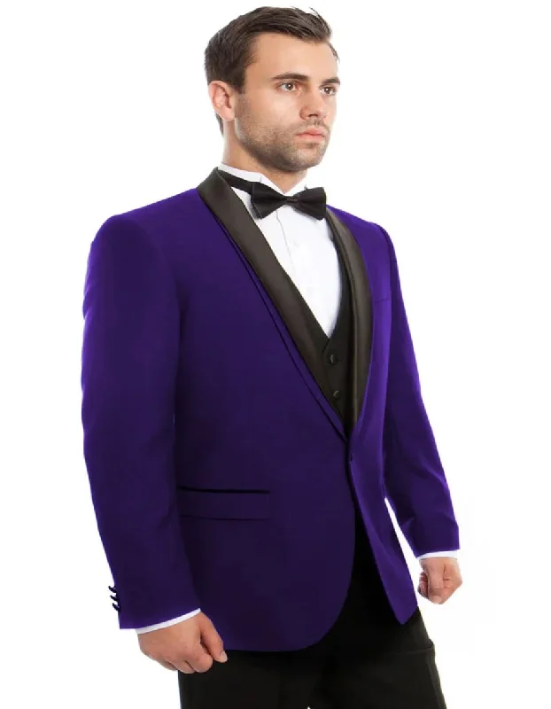 Functional Tops Purple Prom Suit - Purple Prom Outfit - Purple Prom Trimmed Tuxedo