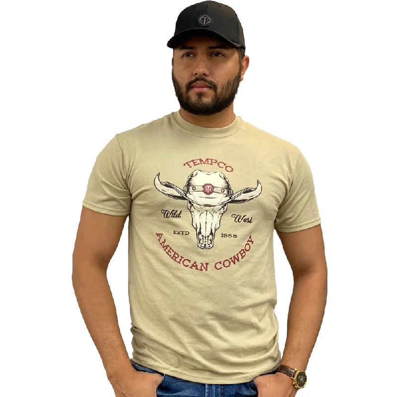 Comfortable Sweaters Tempco Mens Bull Skull T-Shirt - BULLSKULL