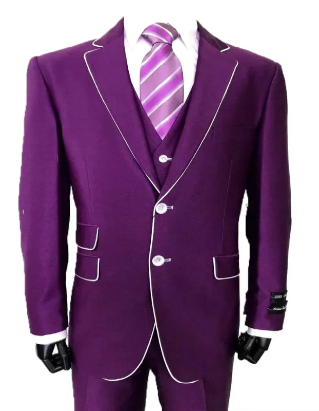 Cool Shorts Purple Prom Suit - Purple Prom Outfit - Purple Prom Sharkskin Tuxedo