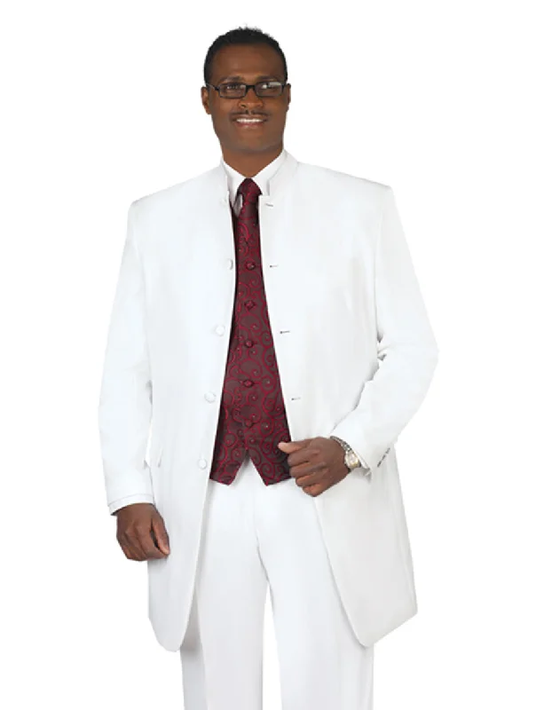 Cool T-shirts Long White Mandarin Tuxedo