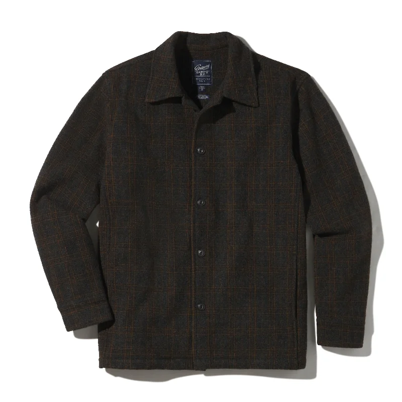 Comfort Tops Watson Wool Car Coat - Heather Charcoal Brown