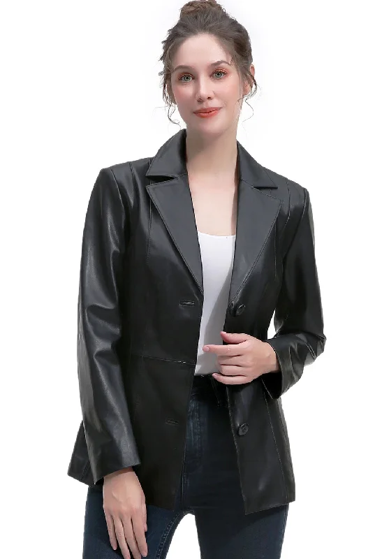 Smart Jeans BGSD Women Reyna Lambskin Leather Blazer Jacket