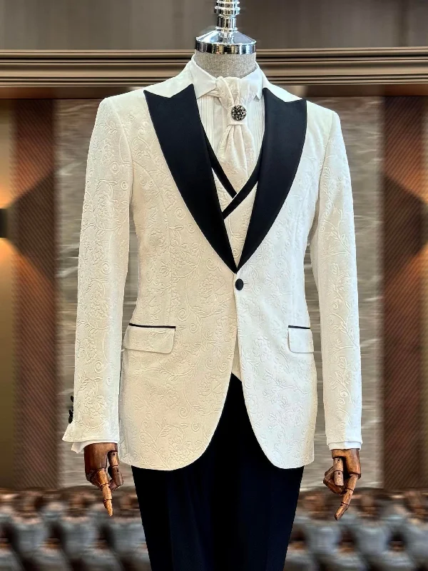 Fashion Layers White Slim-Fit Tuxedo 3-Piece