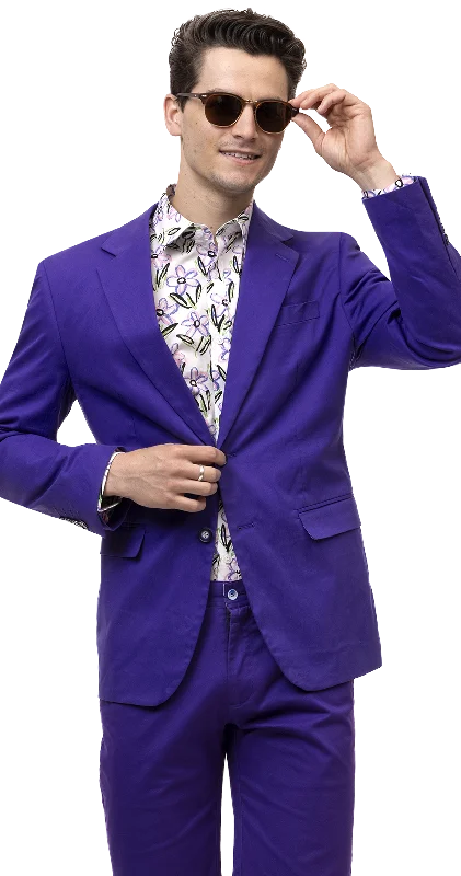 Sleek Tops Men Solid Blazer CHJ01  - Purple