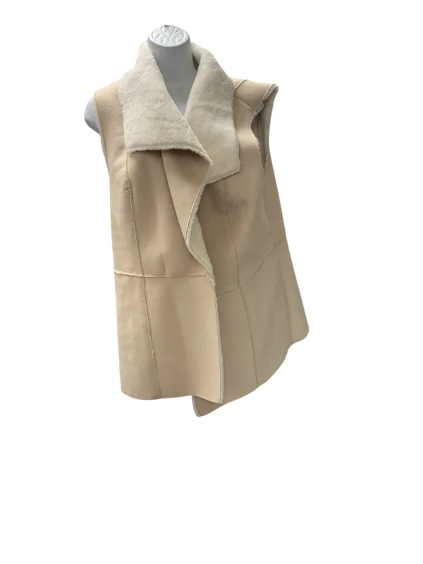 Stylish Casuals Chicos Women's Faux Suede Vest Sand 3=16