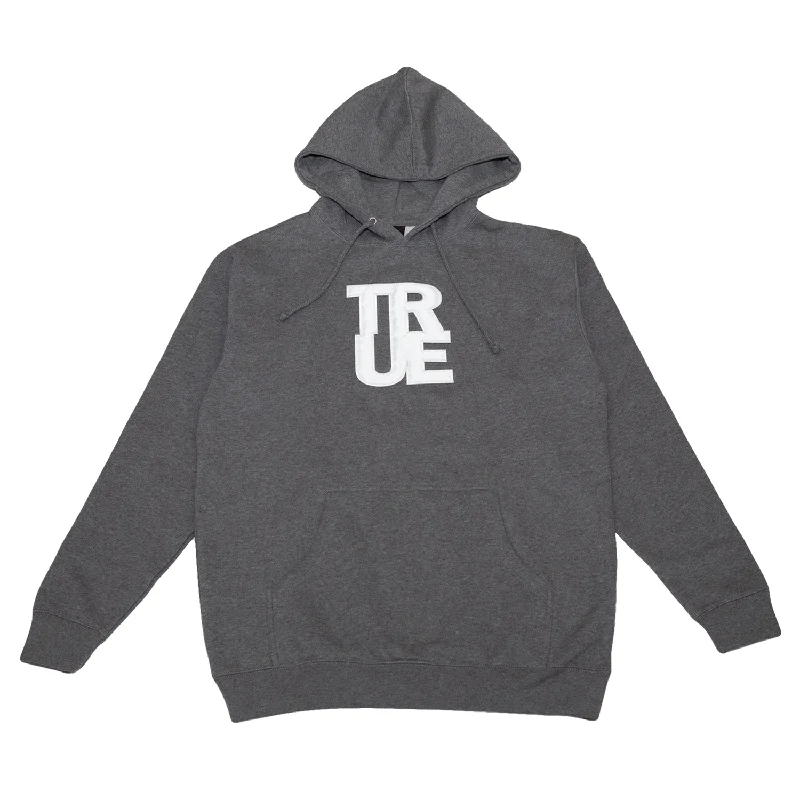 Easy Styles Men's True Logo Hoodie Charcoal Grey/White