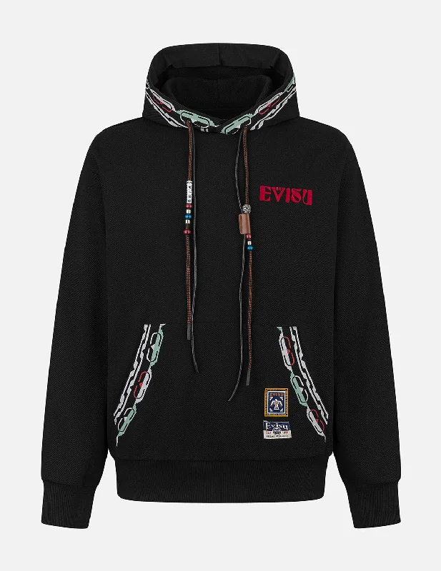 Relaxed Footwear EVISU Totem Print and Embroidery Relax Fit Hoodie