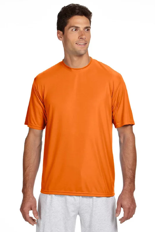 Sleek Outerwear A4 Mens Performance Moisture Wicking Short Sleeve Crewneck T-Shirt - Safety Orange