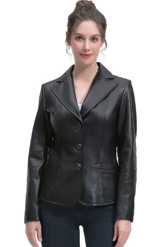 Fashion Layers BGSD Women Norah Lambskin Leather Blazer Jacket