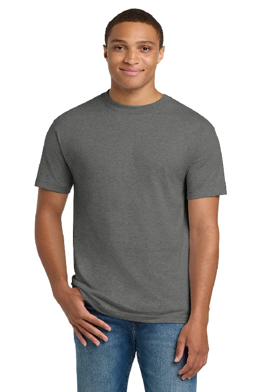 Relaxed Tops Hanes Mens Beefy-T Short Sleeve Crewneck T-Shirt - Oxford Grey