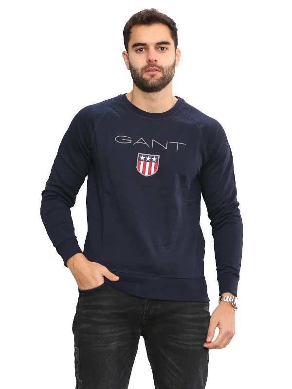 Classic Pants Gant Mens Printed Pullover Shield Sweatshirt