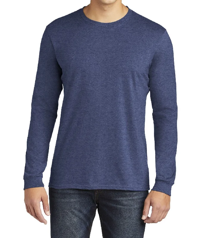 Smart Tops Men's Long Sleeve Crew Neck T-Shirt with Shoulder Taping and Double-Needle Sleeves