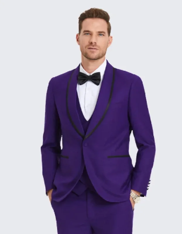 Easy Styles Purple Prom Suit - Purple Prom Outfit -Vested  Purple Prom  Tuxedo