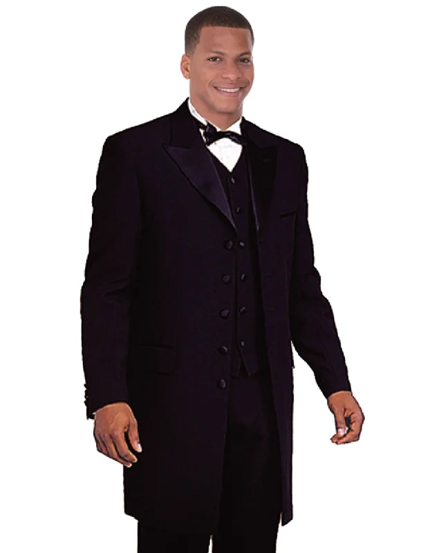 Classic Suits Mens Long Tuxedo Black Suit