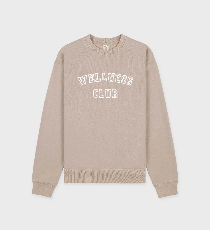 Sporty Bottoms Wellness Club Flocked Crewneck - Elephant/White