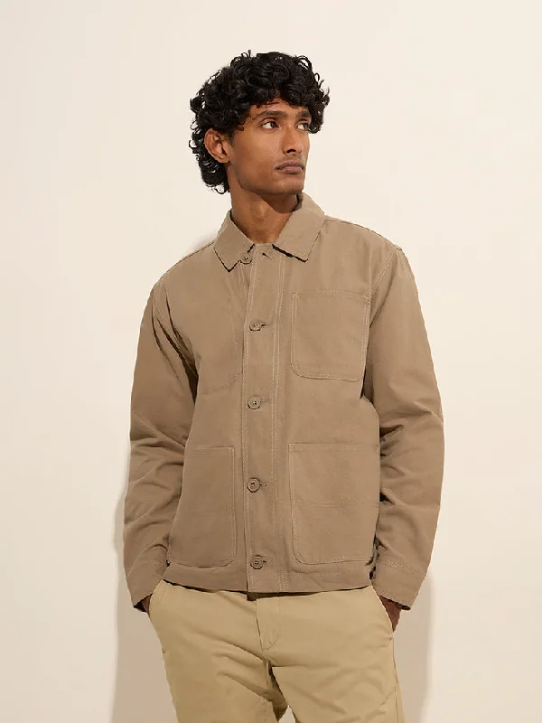 Classic Pieces WES Casuals Khaki Relaxed-Fit Cotton Jacket