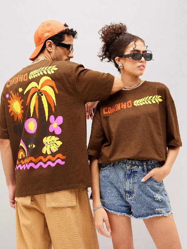 Urban Tops Unisex Brown CARINHO Oversized T-Shirt