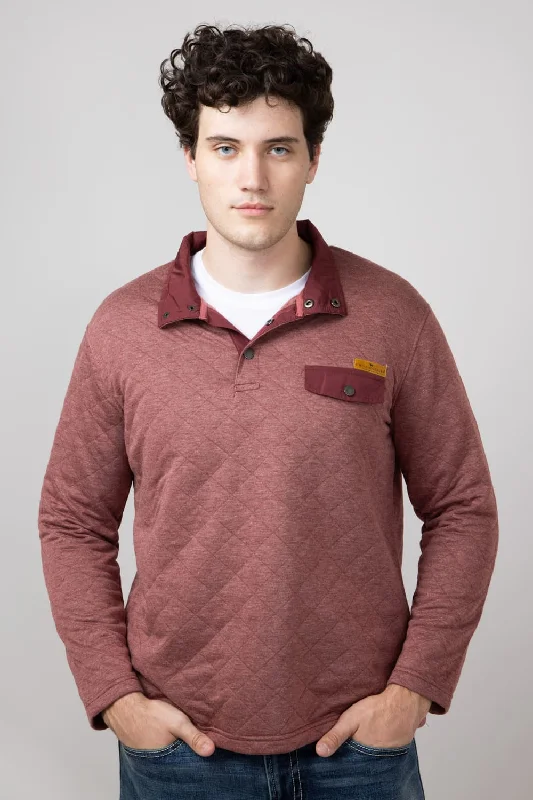 Simple Shirts Simply Southern Quilted Pullover for Men in Garnet | PP-0224-MN-PULL-QLTD-GARNET