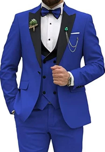 Trendy Shirts Blue Prom Suit For Men - Blue Homecoming  Royal Tuxedo