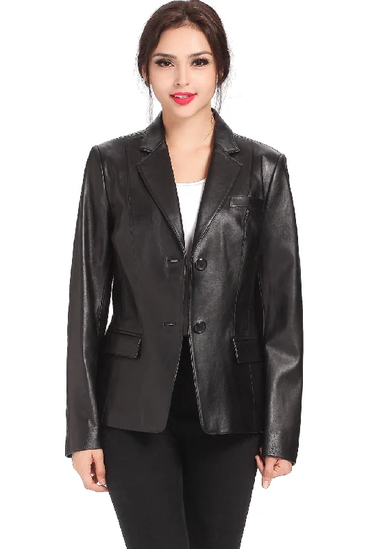 Casual Trends BGSD Women Kristina New Zealand Lambskin Leather Blazer