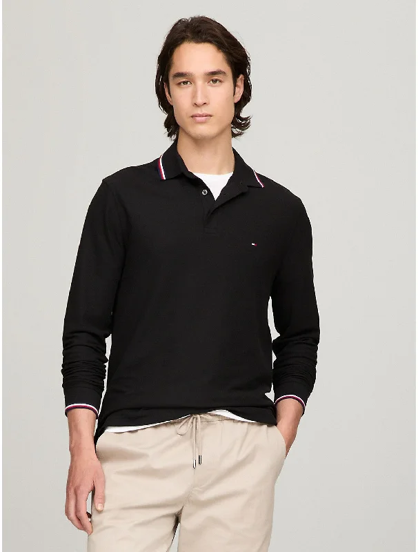 Street Style Pants Tommy Hilfiger Men's Long-Sleeve Tommy Wicking Polo