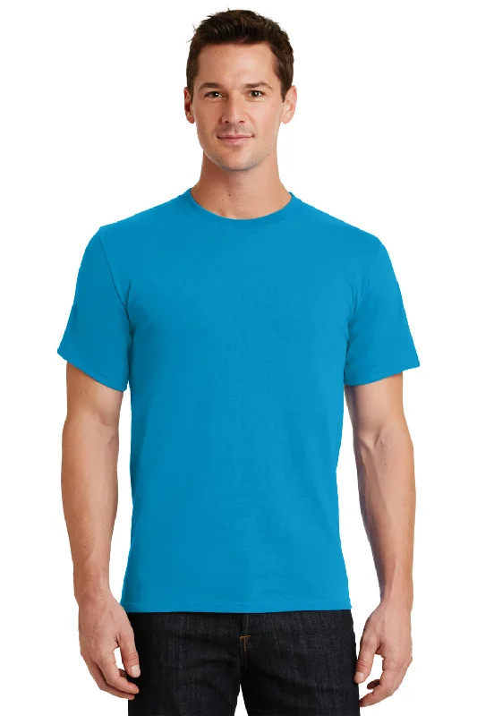 Casual Suits Port & Company Mens Essential Short Sleeve Crewneck T-Shirt - Turquoise Blue