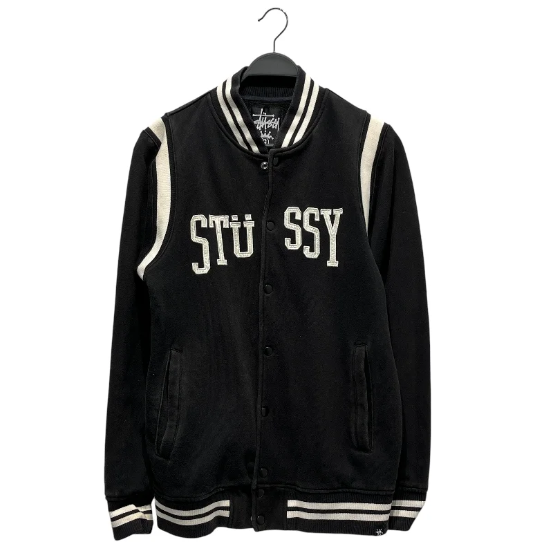 Practical Outfits STUSSY/Baseball Jkt/L/Cotton/BLK/2009 varsity stussy