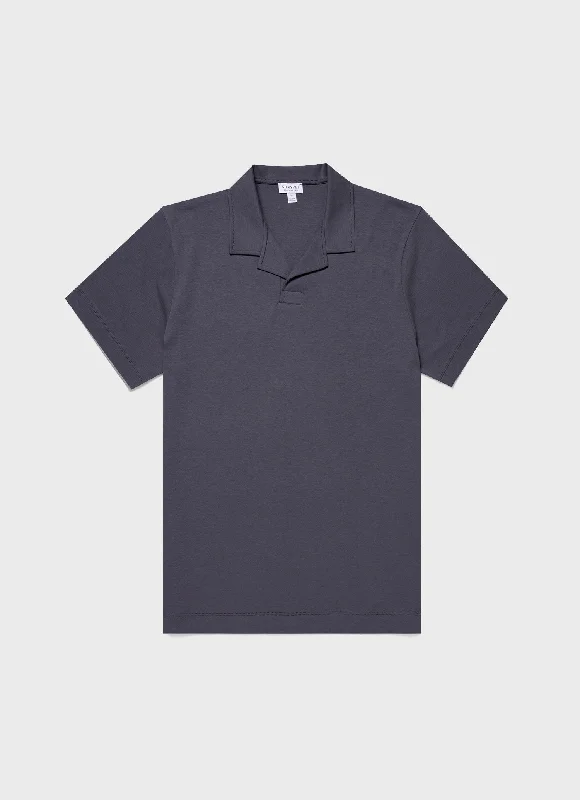 Practical Jeans Men's Heavyweight Polo Shirt in Slate Blue