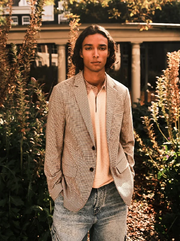 Sleek Pants Single-breasted yarn-dyed blazer