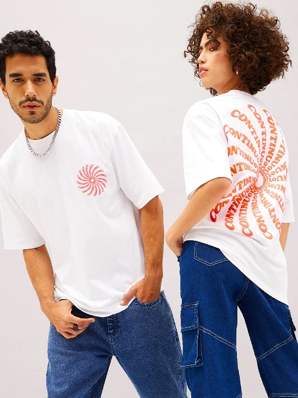 Casual Footwear Unisex White CONTINUE Oversized T-Shirt