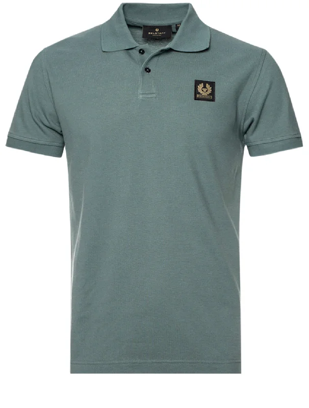 Bold Shirts S/S Polo With Patch Faded Teal